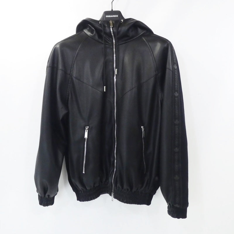 【中古】DSQUARED2 | ディースクエアード Hybrid Swag Track Suit レザー S74AM1459 ブラック サイズ:44