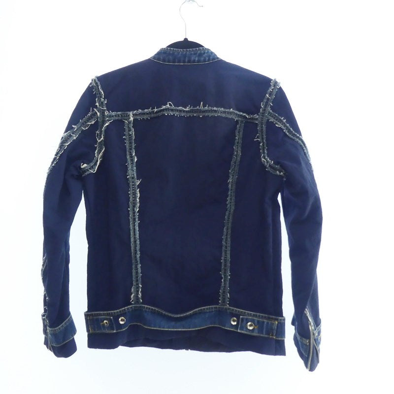 【中古】DIESEL | ディーゼル J-FONT ライダースジャケット 00SDMD 2018S/S ブルー