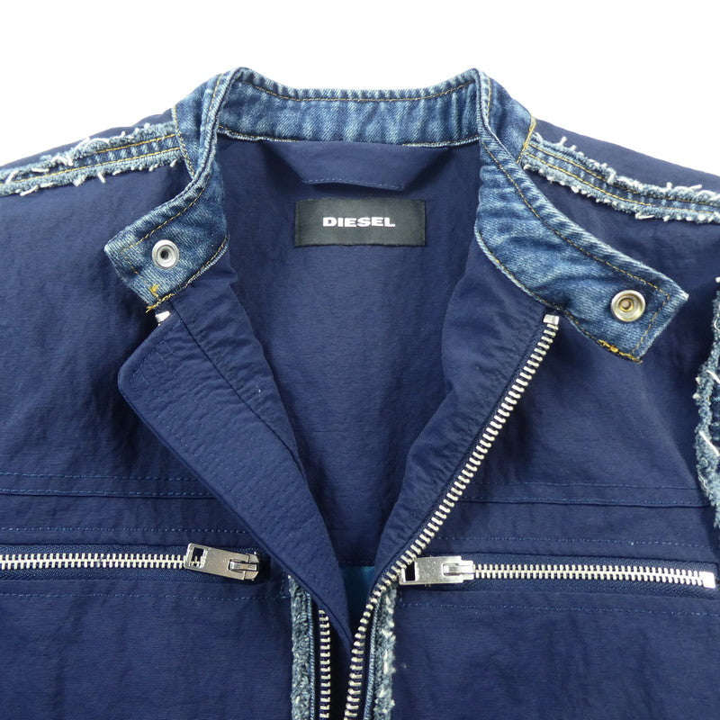 【中古】DIESEL | ディーゼル J-FONT ライダースジャケット 00SDMD 2018S/S ブルー