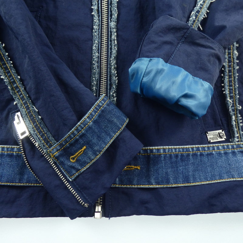 【中古】DIESEL | ディーゼル J-FONT ライダースジャケット 00SDMD 2018S/S ブルー
