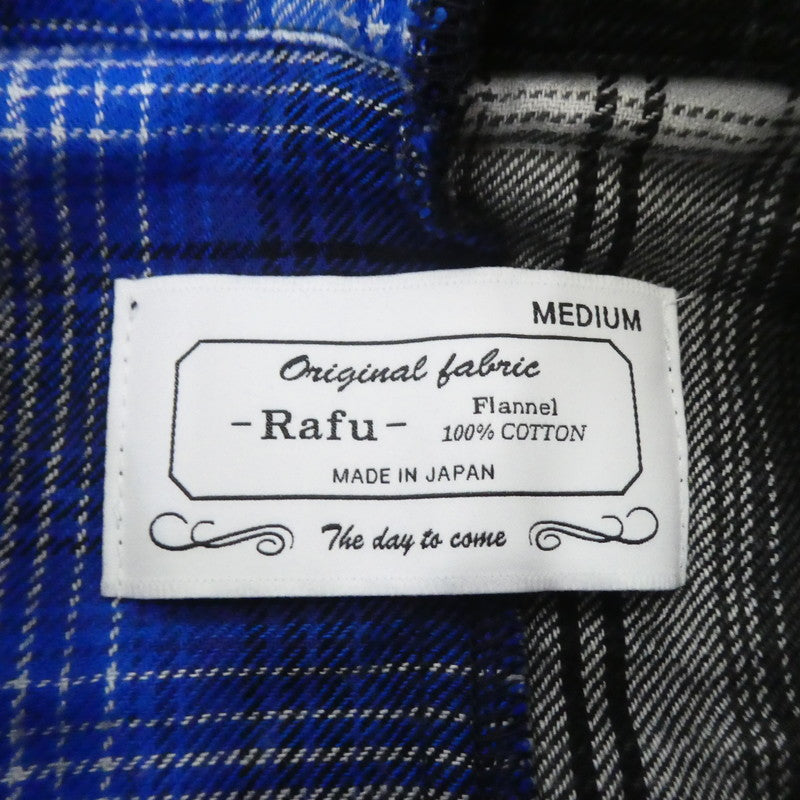 【中古】MIYAGIHIDETAKA | ミヤギヒデタカ Remake shirt 長袖シャツ Rafu003-23-01 ブルー ブラック サイズ:M