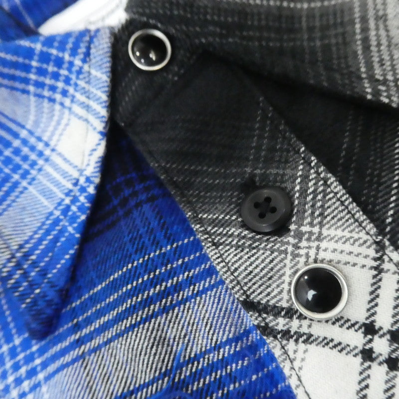 【中古】MIYAGIHIDETAKA | ミヤギヒデタカ Remake shirt 長袖シャツ Rafu003-23-01 ブルー ブラック サイズ:M