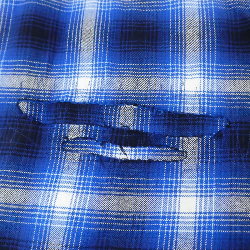 【中古】MIYAGIHIDETAKA | ミヤギヒデタカ Remake shirt 長袖シャツ Rafu003-23-01 ブルー ブラック サイズ:M