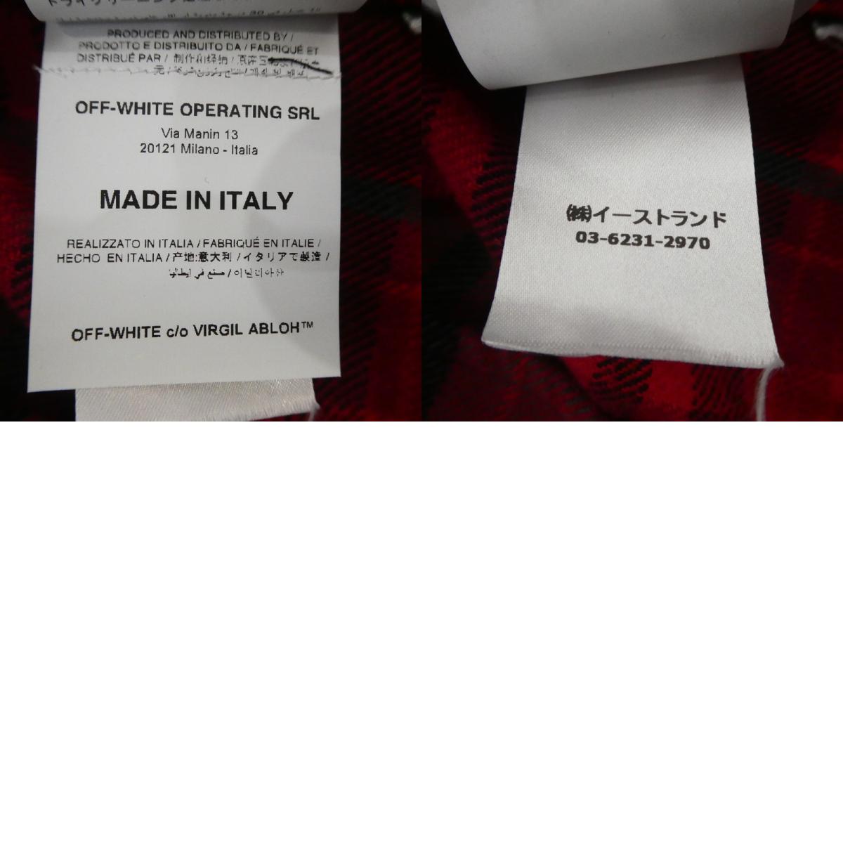 【中古】OFF-WHITE | オフホワイト BACK ARROW LAYERED LONG SLEEVE 長袖シャツ OMGA083E19E23010 レッド サイズ:XXS