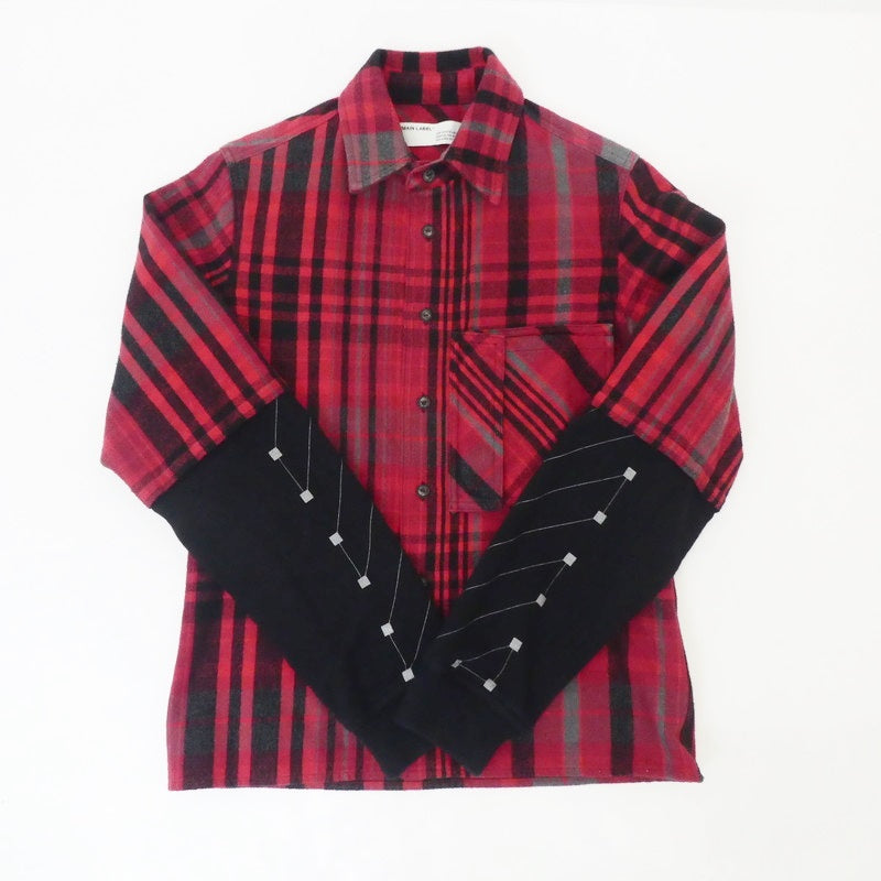 【中古】OFF-WHITE | オフホワイト BACK ARROW LAYERED LONG SLEEVE 長袖シャツ OMGA083E19E23010 レッド サイズ:XXS