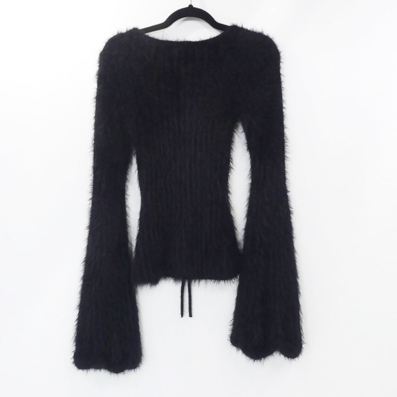 【中古】 Abbie fur tops ニット AM0638 ブラック