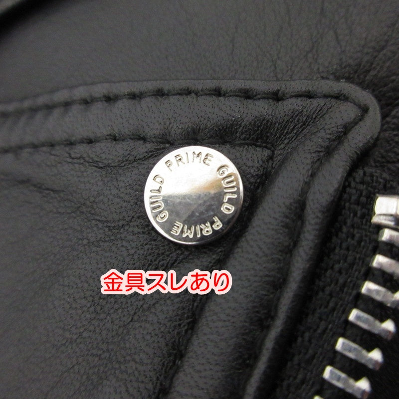 【中古】GUILD PRIME | ギルドプライム S/Sダブルレザーライダース レザー 72F76-506-09 ブラック サイズ:34