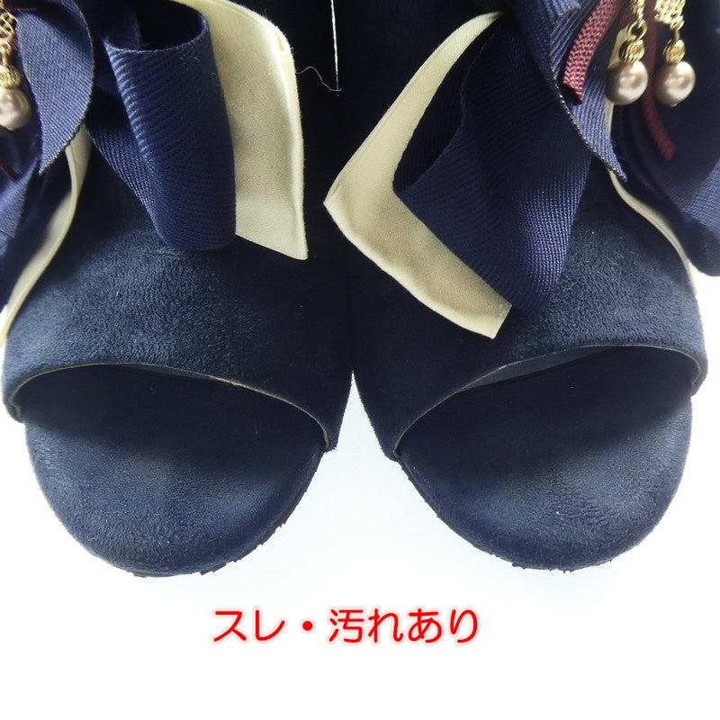 【中古】 KAGUYA 令和 パンプス E9-3397-6SOB ネイビー 22.5cm
