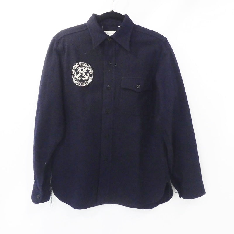 【中古】BUZZ RICKSONS | バズリクソンズ C.P.O BLUE FLANNEL SHIRTS 長袖シャツ BR27035 ネイビー サイズ:38