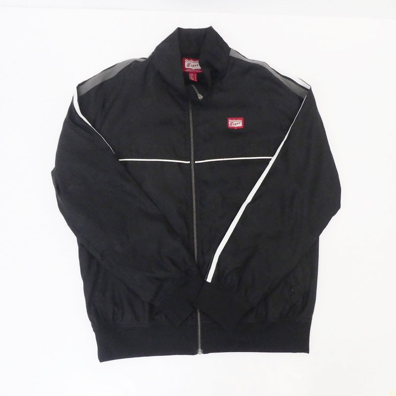 【中古】ONITSUKA TIGER | オニツカタイガー サイドライン ナイロンジャケット OKJ116 ブラック サイズ:M