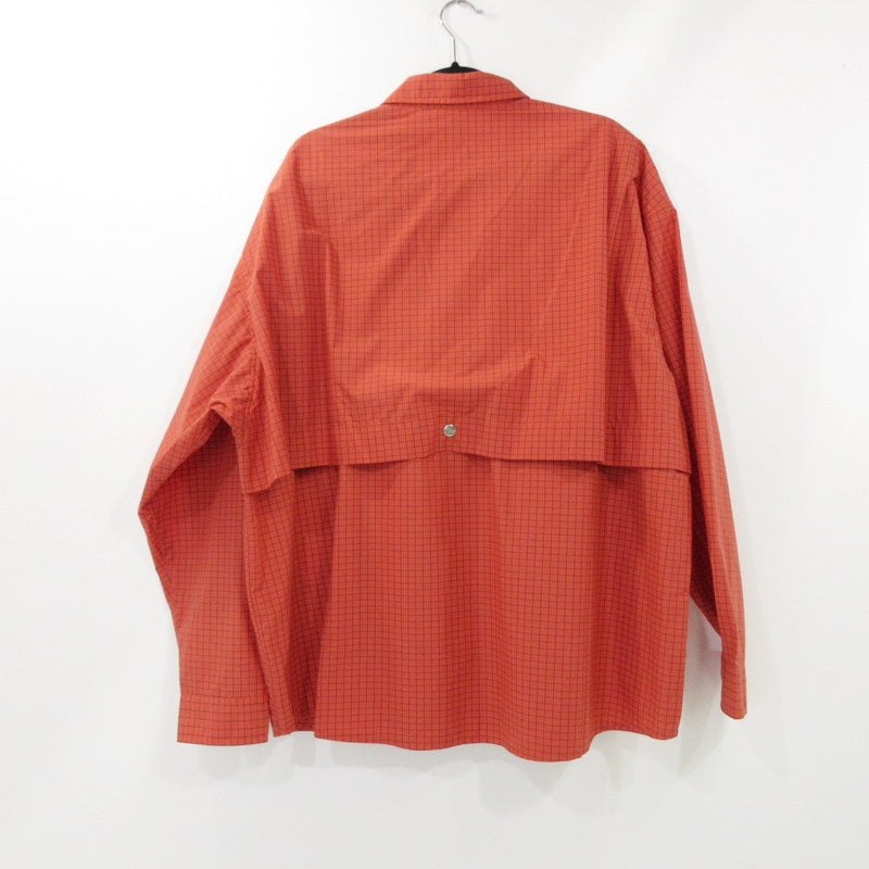 【中古】KEBOZ | ケボズ GRID CHECK BALL SHIRT 長袖シャツ レッド サイズ:L