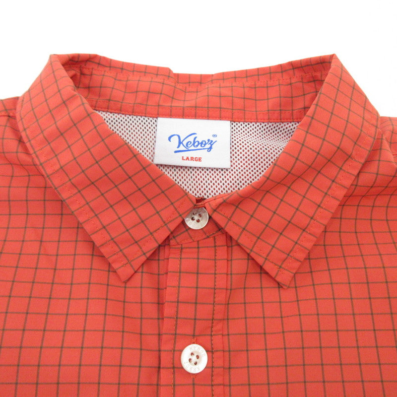 【中古】KEBOZ | ケボズ GRID CHECK BALL SHIRT 長袖シャツ レッド サイズ:L