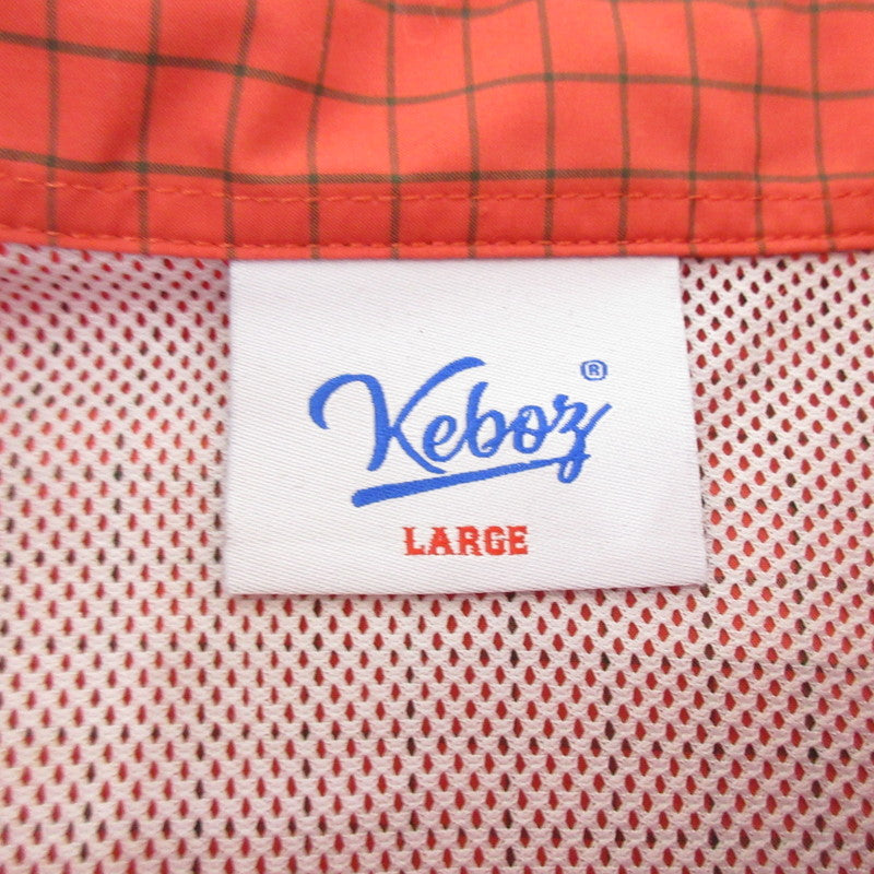 【中古】KEBOZ | ケボズ GRID CHECK BALL SHIRT 長袖シャツ レッド サイズ:L