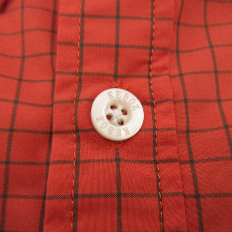 【中古】KEBOZ | ケボズ GRID CHECK BALL SHIRT 長袖シャツ レッド サイズ:L