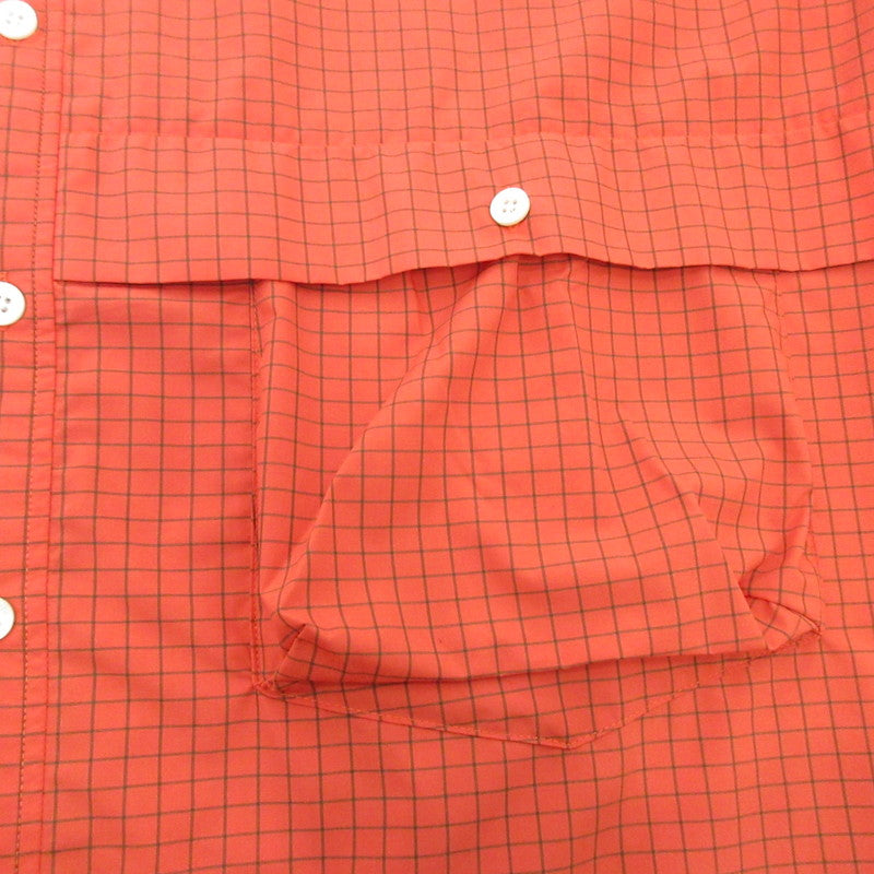 【中古】KEBOZ | ケボズ GRID CHECK BALL SHIRT 長袖シャツ レッド サイズ:L