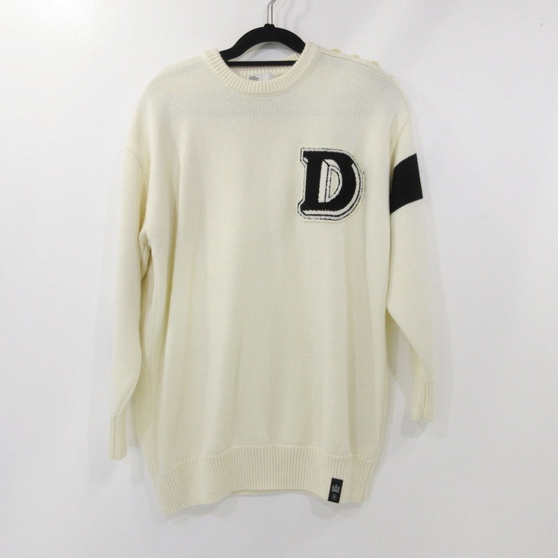 【中古】DOUBLE STANDARD CLOTHING | ダブルスタンダードクロージング レタードショルダーボタンニット セーター 0209-080-204 ホワイト サイズ:36