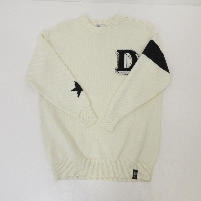 【中古】DOUBLE STANDARD CLOTHING | ダブルスタンダードクロージング レタードショルダーボタンニット セーター 0209-080-204 ホワイト サイズ:36