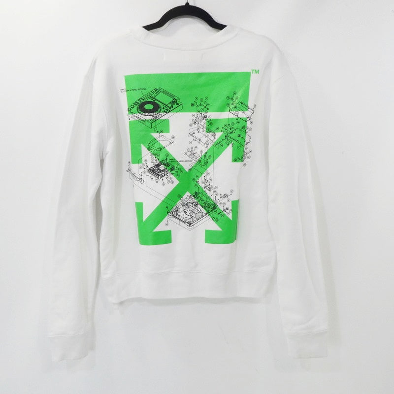 【中古】OFF-WHITE | オフホワイト SOUND ENGINEERING Sweatshirt スウェット OMBA025G21FLE001 ホワイト サイズ:S