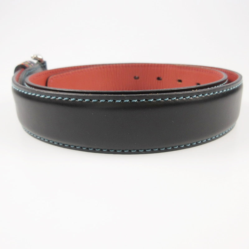 【中古】Paul Smith | ポール・スミス マルチカラーステッチレザー ベルト 110706 ブラック サイズ:M