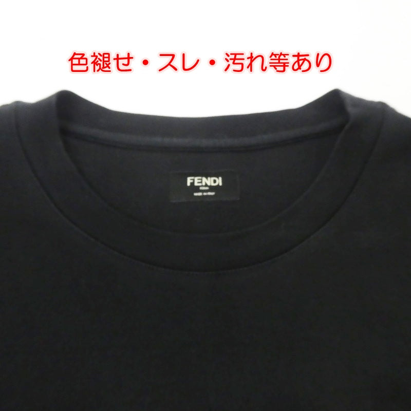【中古】FENDI | フェンディ Logo Cotton T-Shirt 半袖Tシャツ FY0936 ARYR ブラック サイズ:L