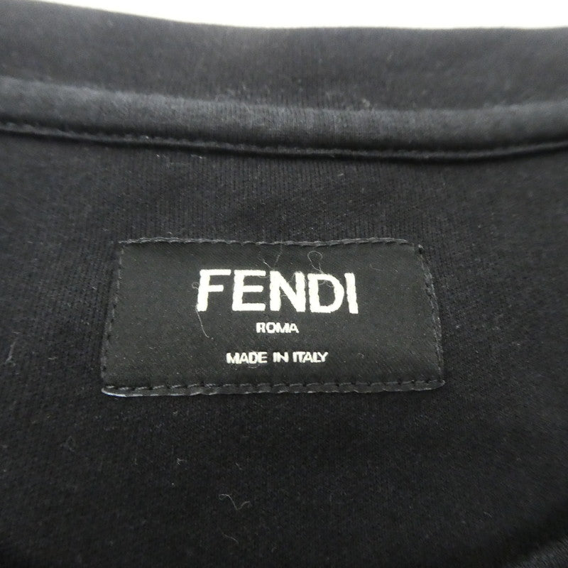 【中古】FENDI | フェンディ Logo Cotton T-Shirt 半袖Tシャツ FY0936 ARYR ブラック サイズ:L