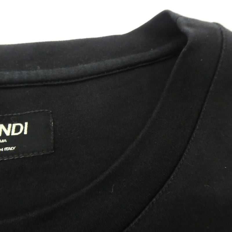 【中古】FENDI | フェンディ Logo Cotton T-Shirt 半袖Tシャツ FY0936 ARYR ブラック サイズ:L
