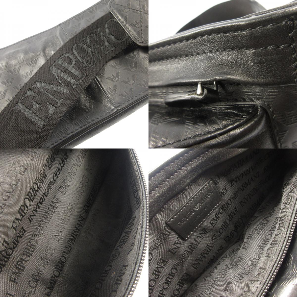 【中古】Emporio Armani | エンポリオ・アルマーニ イーグル総柄 ウエストバッグ YEMD52 ブラック