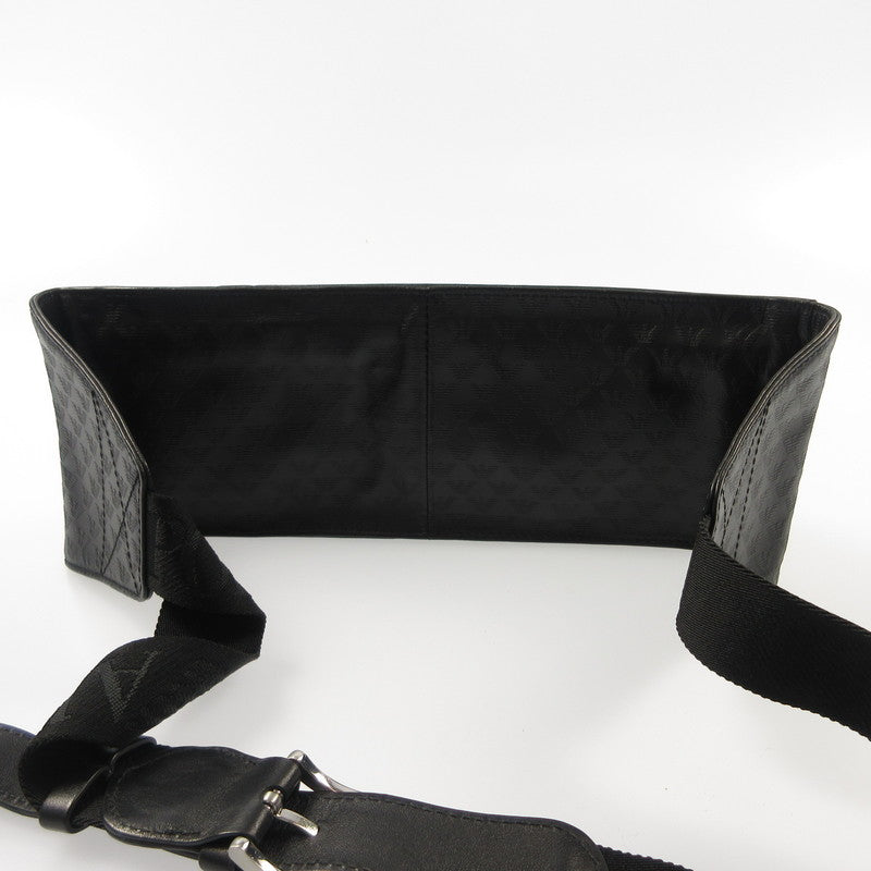 【中古】Emporio Armani | エンポリオ・アルマーニ イーグル総柄 ウエストバッグ YEMD52 ブラック