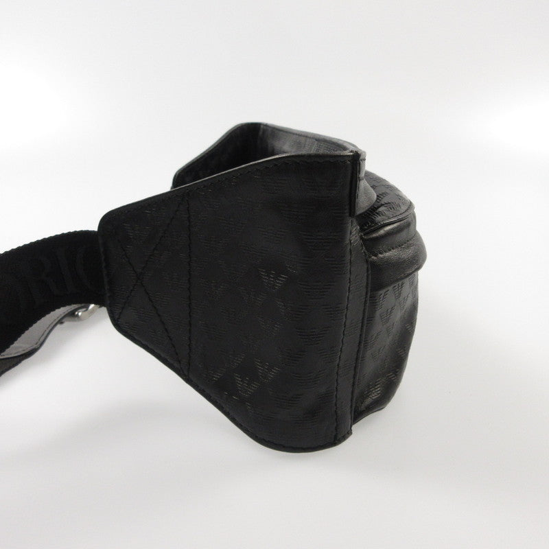 【中古】Emporio Armani | エンポリオ・アルマーニ イーグル総柄 ウエストバッグ YEMD52 ブラック