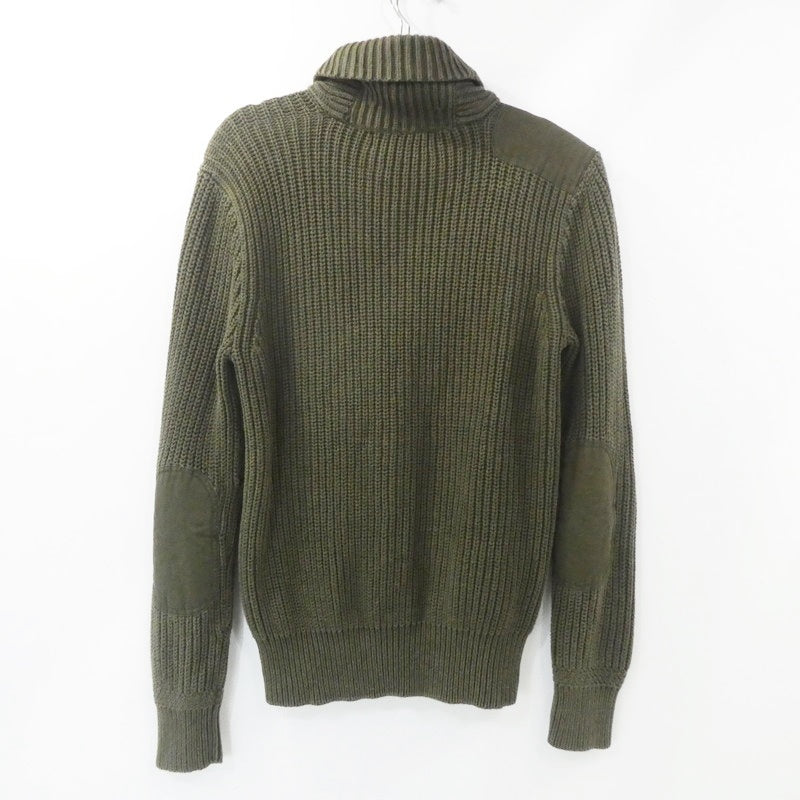 【中古】POLO RALPH LAUREN | ポロ・ラルフローレン エルボーパッチリブ編みショールカラーニット セーター MNBLSWEM3W00105 オリーブ サイズ:XS