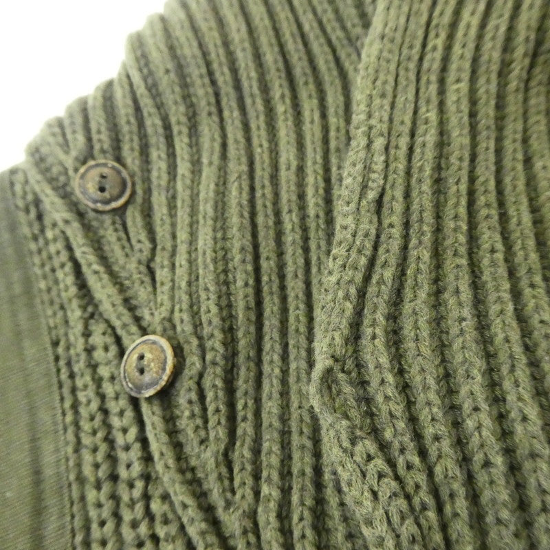 【中古】POLO RALPH LAUREN | ポロ・ラルフローレン エルボーパッチリブ編みショールカラーニット セーター MNBLSWEM3W00105 オリーブ サイズ:XS