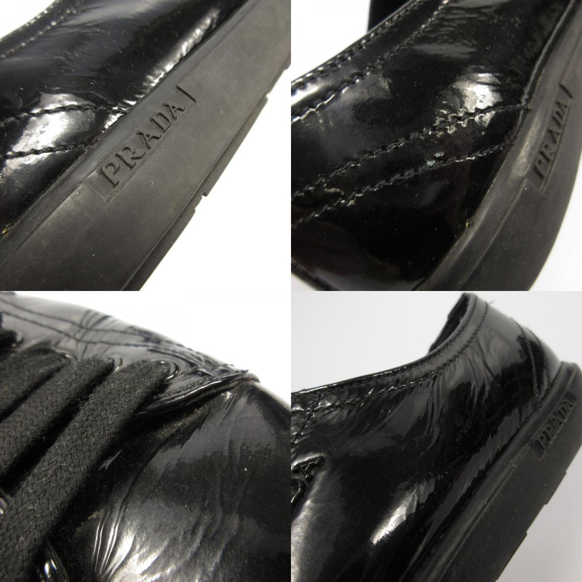 Used Prada Sneakers, 3E 5534, Black, 22.5cm