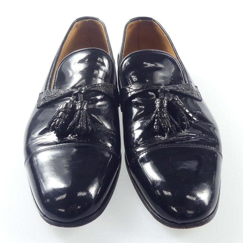【中古】DOUCAL'S | デュカルス エナメルタッセルローファー ローファー 1616 ブラック 25cm