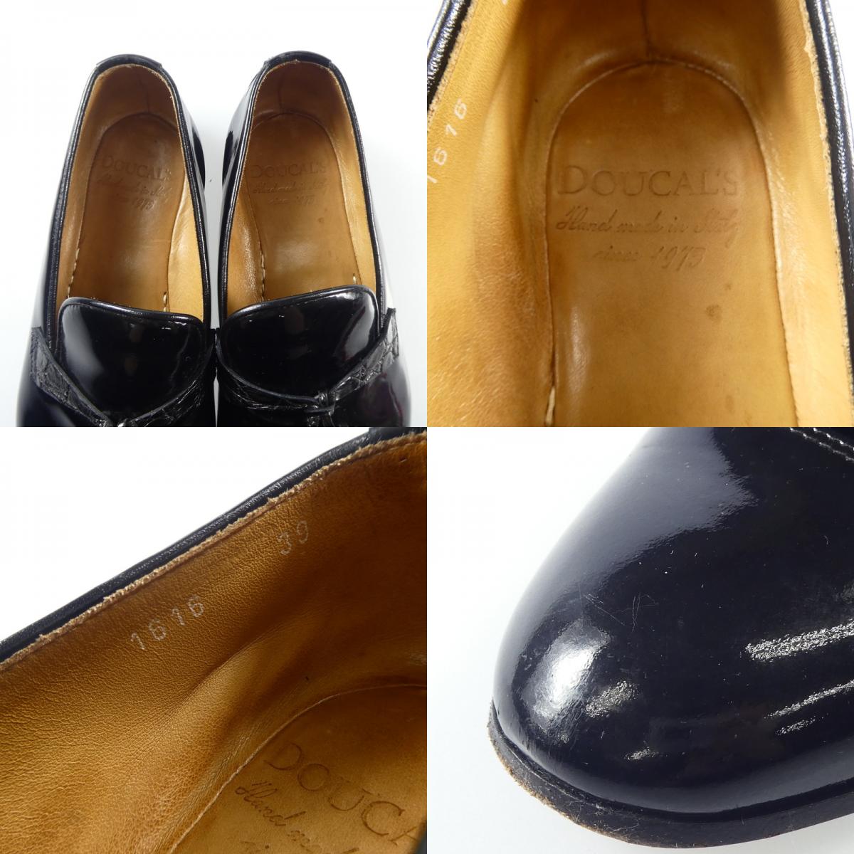 【中古】DOUCAL'S | デュカルス エナメルタッセルローファー ローファー 1616 ブラック 25cm