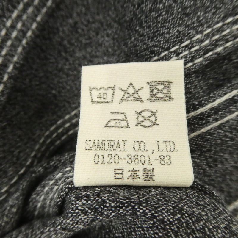 SAMURAI JEANS | SAMURAI JEANS Twisted Yarn Selvedge Chambray Shirt Long Sleeve Shirt SJCBS23 Gray Size: L