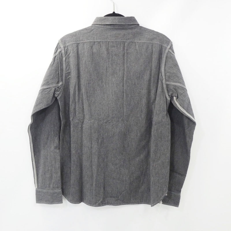 【中古】SAMURAI JEANS | サムライジーンズ 撚り杢セルビッチシャンブレーシャツ 長袖シャツ SJCBS23 グレー サイズ:L