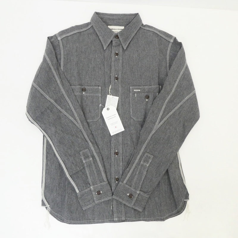 【中古】SAMURAI JEANS | サムライジーンズ 撚り杢セルビッチシャンブレーシャツ 長袖シャツ SJCBS23 グレー サイズ:L