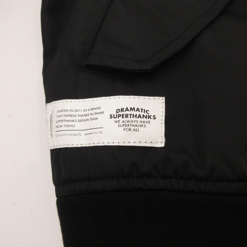 【中古】SUPER THANKS | スーパーサンクス MA-1 TYPE BIC JACKET ミリタリージャケット ST223JK003 ブラック サイズ:M