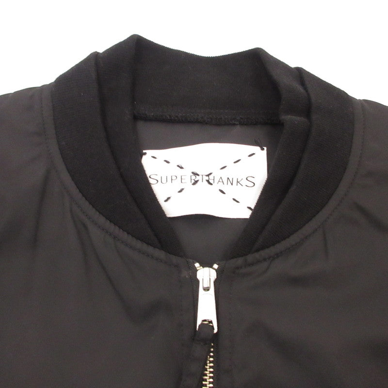 【中古】SUPER THANKS | スーパーサンクス MA-1 TYPE BIC JACKET ミリタリージャケット ST223JK003 ブラック サイズ:M