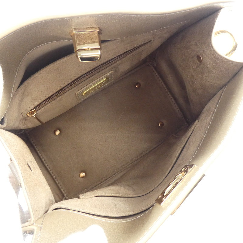 【中古】DIANA | ダイアナ ビジュー×スタッズで華やかに 2WAYミニバッグ ハンドバッグ PE2620 ベージュ