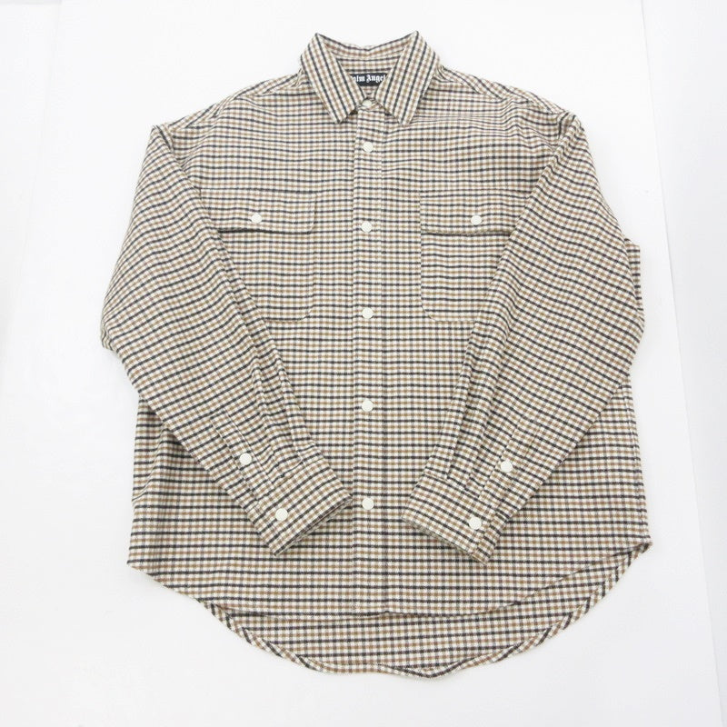 【中古】Palm Angels | パームエンジェルス スナップボタンマイクロチェックサハラオーバーシャツ 長袖シャツ PMES012F23FAB0046010 2023A/W サイズ:48