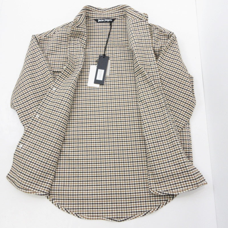 【中古】Palm Angels | パームエンジェルス スナップボタンマイクロチェックサハラオーバーシャツ 長袖シャツ PMES012F23FAB0046010 2023A/W サイズ:48