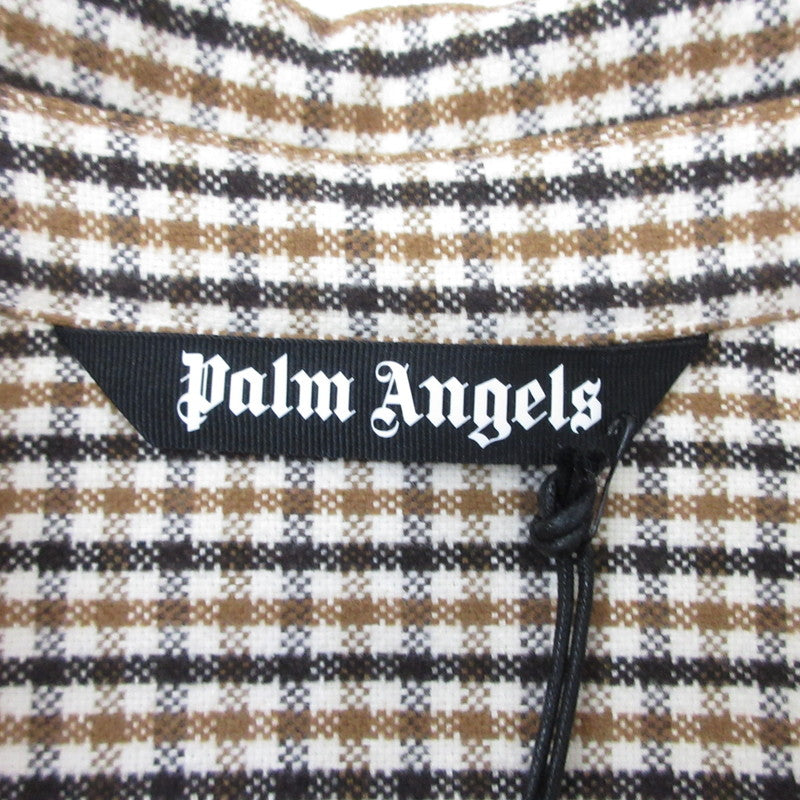【中古】Palm Angels | パームエンジェルス スナップボタンマイクロチェックサハラオーバーシャツ 長袖シャツ PMES012F23FAB0046010 2023A/W サイズ:48
