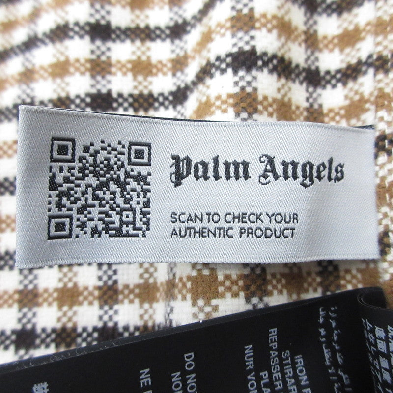 【中古】Palm Angels | パームエンジェルス スナップボタンマイクロチェックサハラオーバーシャツ 長袖シャツ PMES012F23FAB0046010 2023A/W サイズ:48