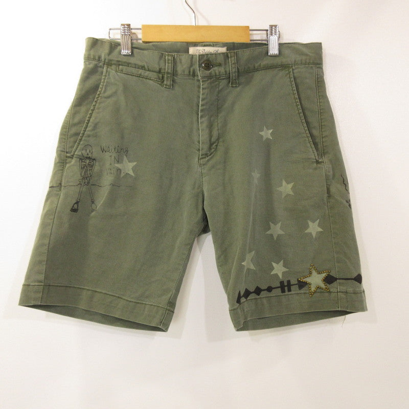 【中古】REMI RELIEF | レミレリーフ スタースタッズ ショートパンツ カーキグリーン サイズ:M