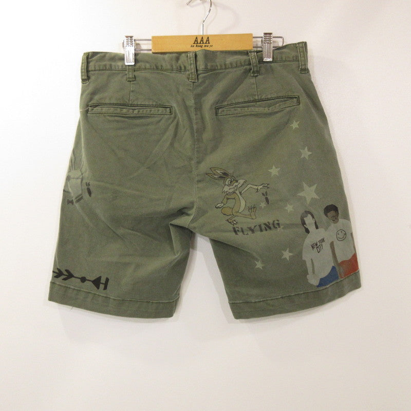 【中古】REMI RELIEF | レミレリーフ スタースタッズ ショートパンツ カーキグリーン サイズ:M
