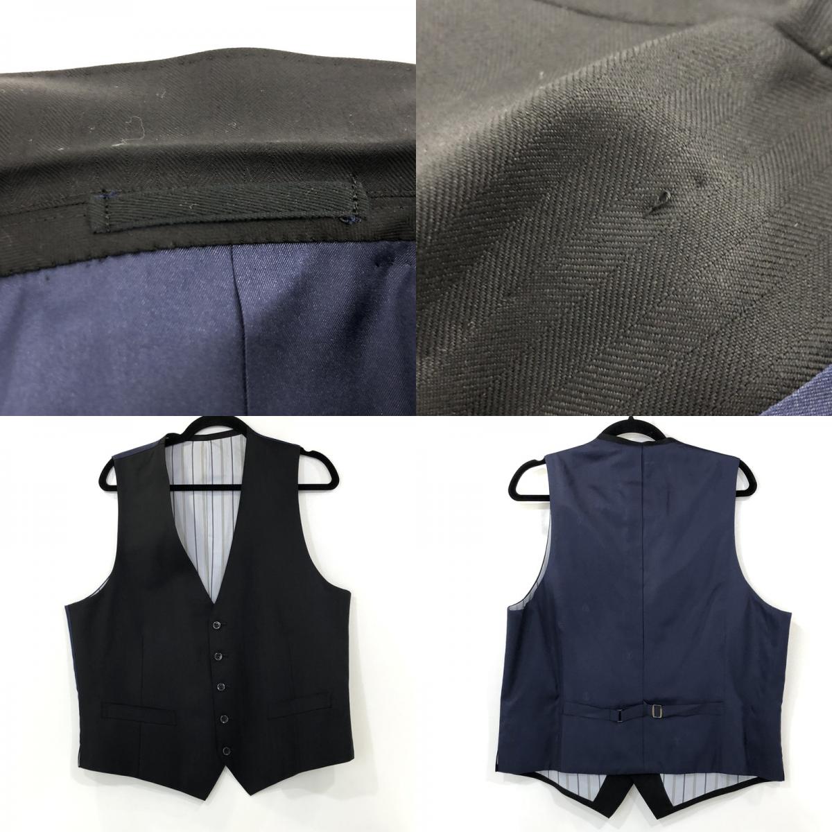 【中古】 DORMEUIL AMADEUS SUPER 100's セットアップ スリーピース ブラック