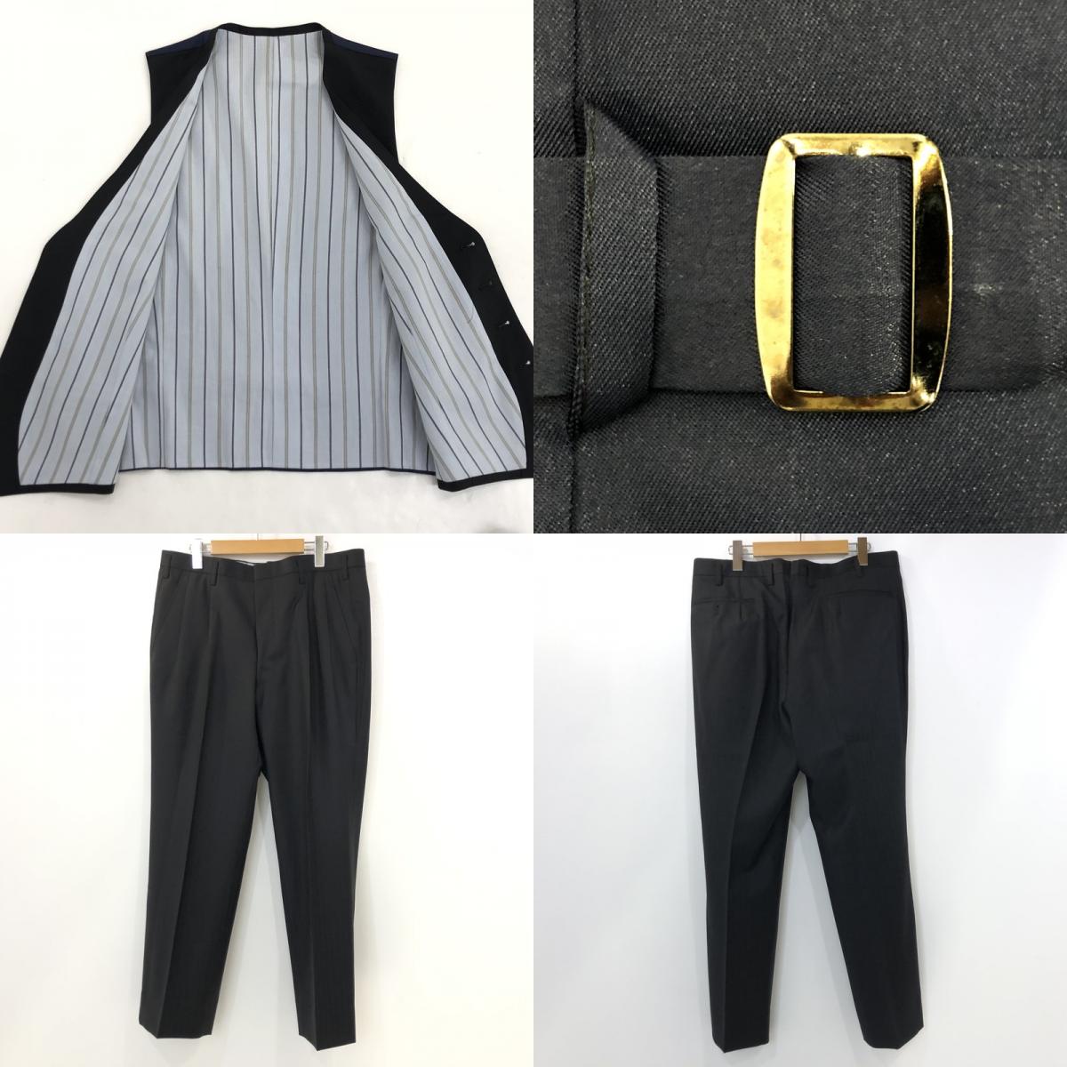 【中古】 DORMEUIL AMADEUS SUPER 100's セットアップ スリーピース ブラック