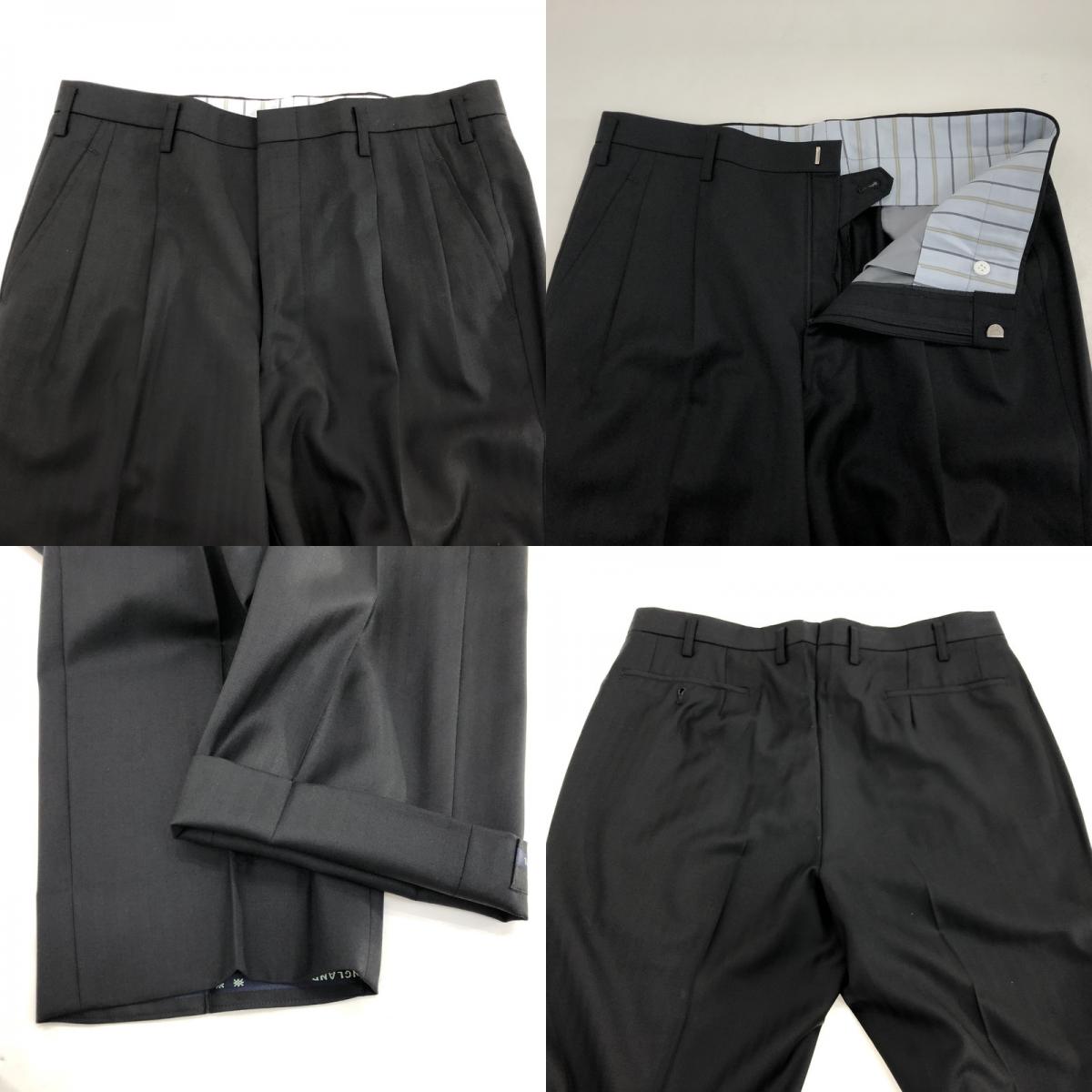 【中古】 DORMEUIL AMADEUS SUPER 100's セットアップ スリーピース ブラック