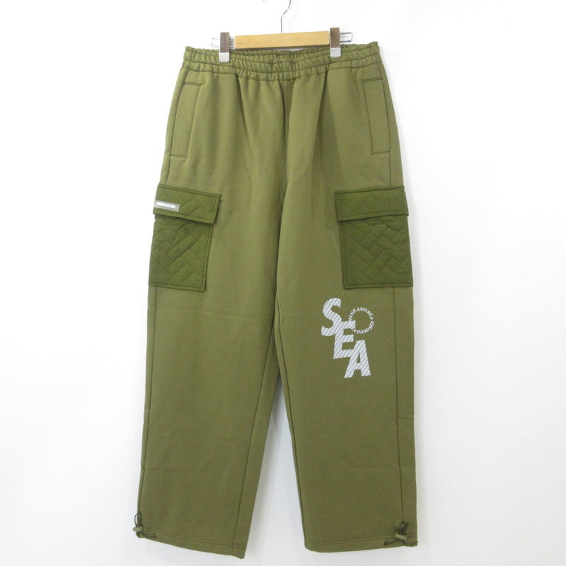 【中古】WIND AND SEA | ウィンダンシーウインダンシー QUILTING SWEAT PT パンツ WDS-O-GEN-23-Q2-PT-03 オリーブ サイズ:XL